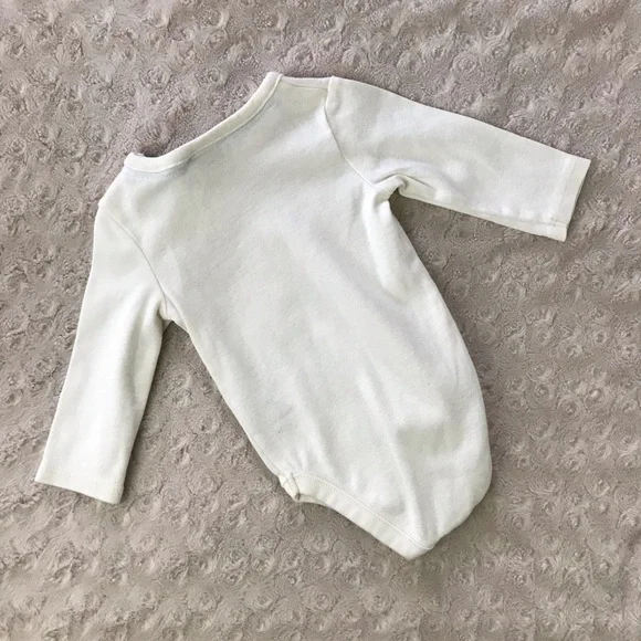 Janie and Jack Penguin Bodysuit Shirt Size 0-3 Months Cream Gray - Picture 5 of 5